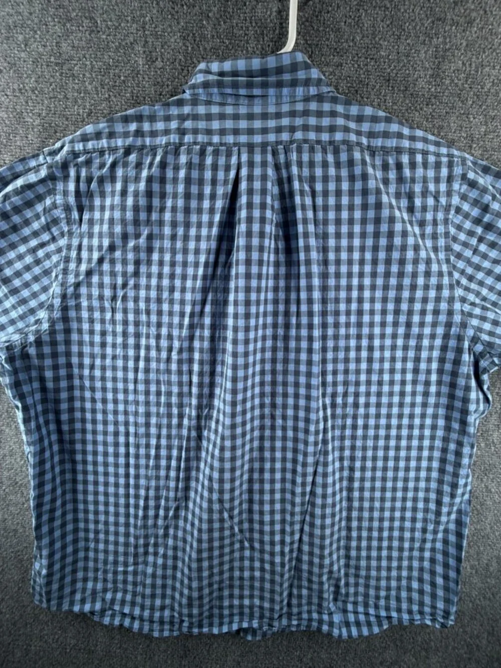 Brooks Brothers XL Cotton Check Button-Down Blue Men Shirt Long Sleeve Business